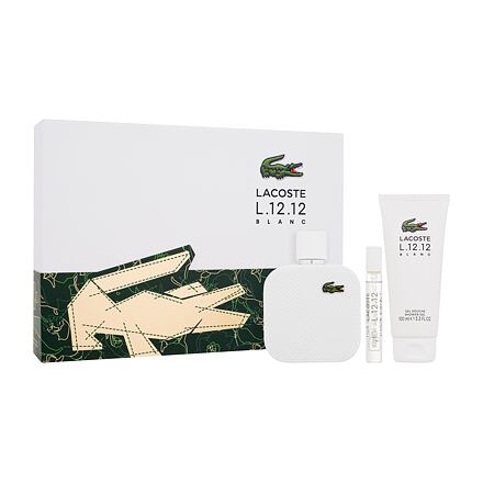 Lacoste L.12.12 Blanc pánská dárková sada toaletní voda 100 ml + sprchový gel 100 ml + toaletní voda 7,5 ml pro muže