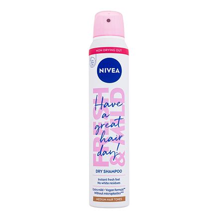 Nivea Fresh & Mild Medium Hair Tones dámský suchý šampon pro světlejší odstíny vlasů 200 ml pro ženy