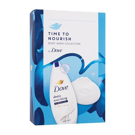 Dove Time To Nourish Body Wash Collection dámský dárková sada sprchový gel Deeply Nourishing 250 ml + tuhé mýdlo Beauty Cream Bar 90 g pro ženy