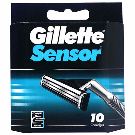 Gillette Sensor pánský náhradní břit 10 ks pro muže poškozená krabička