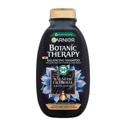 Garnier Botanic Therapy Magnetic Charcoal & Black Seed Oil dámský vyrovnávací šampon pro mastné vlasy se suchými konečky 250 ml pro ženy