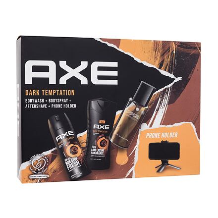 Axe Dark Temptation pánský dárková sada sprchový gel 250 ml + deodorant 150 ml + voda po holení 100 ml + držák na telefon pro muže