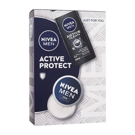 Nivea Men Active Protect pánský dárková sada krém na obličej, tělo a ruce Men Creme 75 ml + sprchový gel Men Active Clean 250 ml pro muže