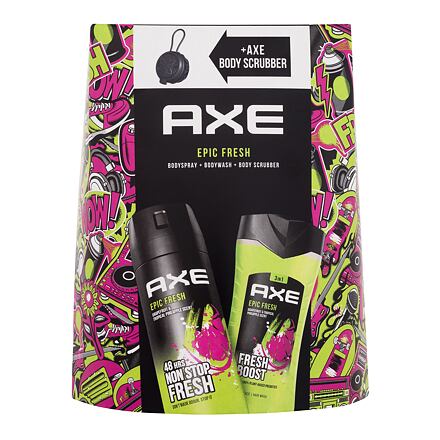 Axe Epic Fresh 3in1 pánský dárková sada sprchový gel 250 ml + deodorant 150 ml + mycí houba pro muže