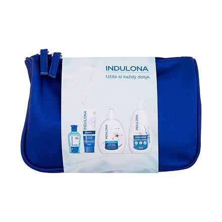 INDULONA Original dámský dárková sada tělový krém Original 400 ml + krém na ruce Original 75 ml + tekuté mýdlo Original 300 ml + čistící gel na ruce Panthenol 80 ml + kosmetická taštička pro ženy