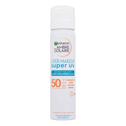 Garnier Ambre Solaire Super UV Over Makeup Protection Mist SPF50 unisex opalovací mlha pod nebo přes make-up 75 ml unisex