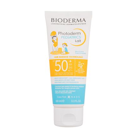 BIODERMA Photoderm Pediatrics Lait SPF50+ dětský voděodolné opalovací tělové mléko s vysokou sluneční ochranou 100 ml