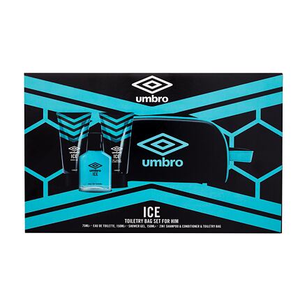 UMBRO Ice pánská dárková sada toaletní voda 75 ml + sprchový gel 150 ml + šampon a kondicionér 2v1 150 ml + kosmetická taštička pro muže