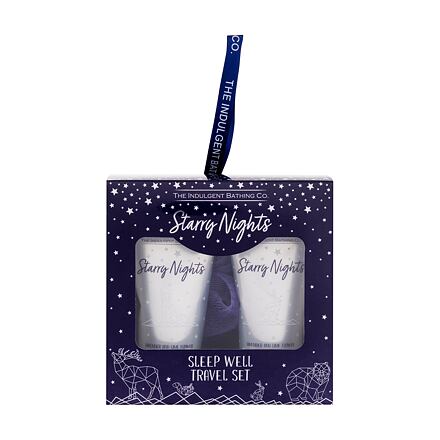 The Indulgent Bathing Co. Starry Nights Sleep Well Travel Set dámské dárková sada tělové mléko Lavender And Lime Flower Body Lotion 50 ml + sprchový gel Lavender & Lime Flower Body Wash 50 ml + mycí houba Luxury Shower Puff 1 ks pro ženy