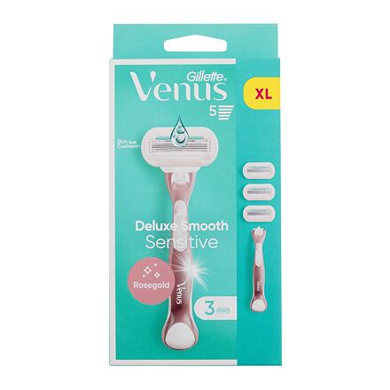 Gillette Venus Deluxe Smooth Sensitive dámský sada: holicí strojek 1 ks + náhradní hlavice 2 ks pro ženy