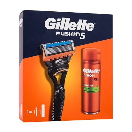 Gillette Fusion5 pánský dárková sada holicí strojek Fusion5 1 ks + gel na holení Fusion Shave Gel Sensitive 200 ml pro muže