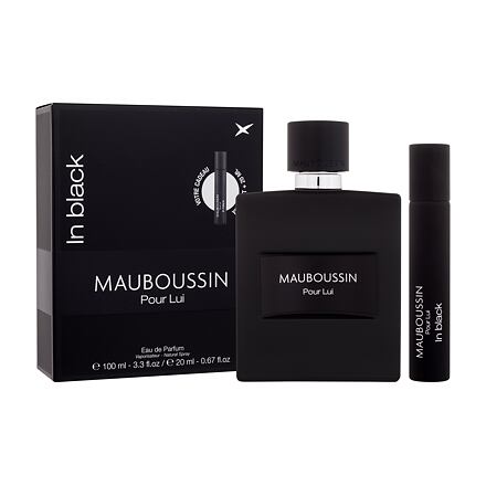 Mauboussin Pour Lui In Black pánská dárková sada parfémovaná voda 100 ml + parfémovaná voda 20 ml pro muže