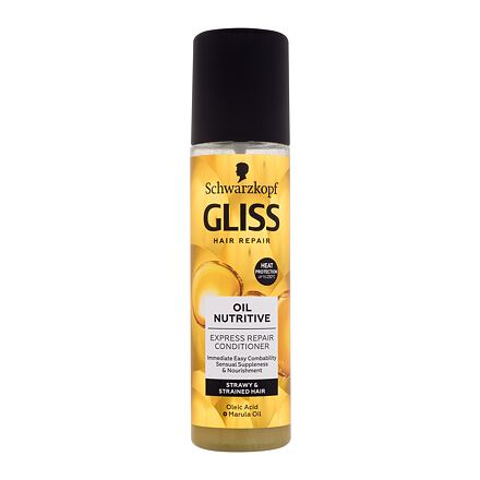 Schwarzkopf Gliss Oil Nutritive Express-Repair-Conditioner dámský vyživující a regenerační bezoplachový kondicionér 200 ml pro ženy