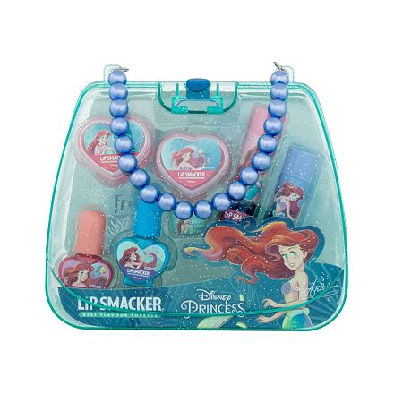 Lip Smacker Disney Princess Ariel Mini Makeup Bag dětský dárková sada balzám na rty 2 x 3,4 g + krémový lesk na rty 2 x 2 g + lak na nehty 2 x 4,25 g + prsten + plastová kabelka