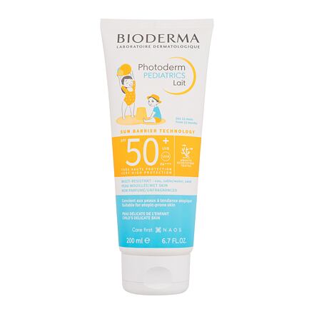 BIODERMA Photoderm Pediatrics Lait SPF50+ dětský voděodolné opalovací tělové mléko s vysokou sluneční ochranou 200 ml