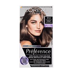 Barva na vlasy L'Oréal Paris Préférence 60 ml 7.1 poškozená krabička