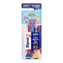 Klasický zubní kartáček Signal Kids Super Mario Extra Soft Toothbrush 3 ks