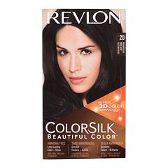 Barva na vlasy Revlon Colorsilk Beautiful Color 59,1 ml 20 Brown Black poškozená krabička