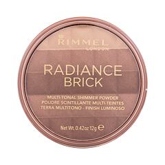 Bronzer Rimmel London Radiance Brick 12 g 002 Medium poškozená krabička