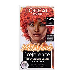 Barva na vlasy L'Oréal Paris Préférence Meta Vivids 75 ml 6.403 Meta Coral poškozená krabička