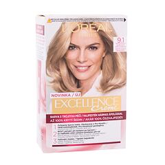 Barva na vlasy L'Oréal Paris Excellence Creme Triple Protection 48 ml 9,1 Natural Light Ash Blonde poškozená krabička