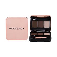 Set a paletka na obočí Makeup Revolution London Brow Sculpt Kit 2,2 g Medium Brown poškozená krabička