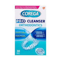 Čisticí tablety a roztoky Corega Pro Cleanser Orthodontic Tabs 30 ks poškozená krabička