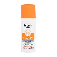 Opalovací přípravek na obličej Eucerin Sun Oil Control Tinted Dry Touch Sun Gel-Cream SPF50+ 50 ml Medium poškozená krabička