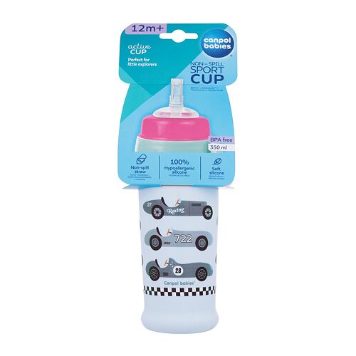 Hrneček Canpol babies Active Cup Non-Spill Sport Cup Cars Blue 350 ml