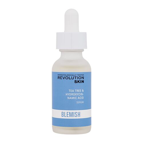 Pleťové sérum Revolution Skincare Blemish Tea Tree & Hydroxycinnamic Acid Serum 30 ml poškozená krabička