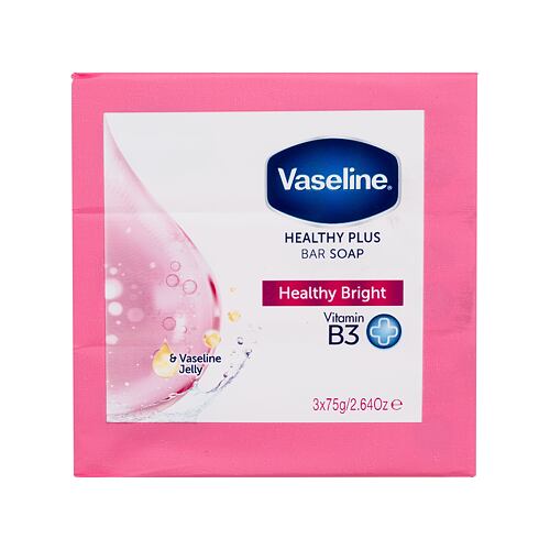 Tuhé mýdlo Vaseline Healthy Plus Bar Soap Healthy Bright 3x75 g