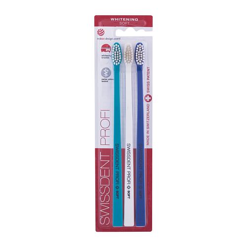 Klasický zubní kartáček Swissdent Profi Whitening Trio Soft 3 ks Dark Blue, Turquoise, White