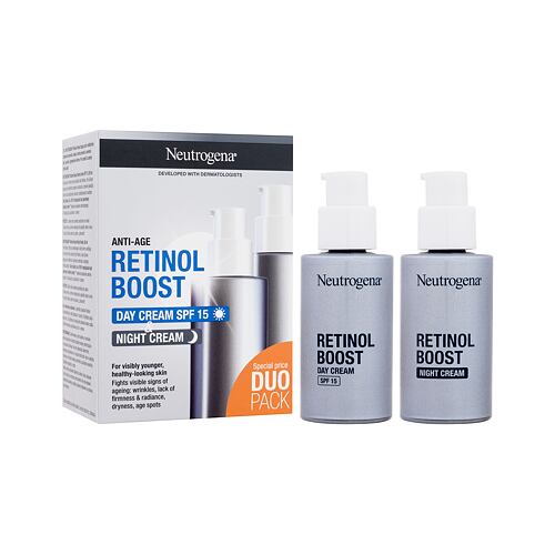 Denní pleťový krém Neutrogena Retinol Boost Duo Pack 50 ml poškozená krabička Kazeta