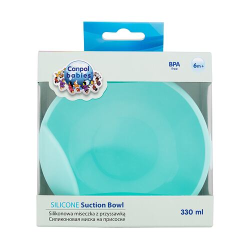 Nádobí Canpol babies Silicone Suction Bowl Turquoise 330 ml poškozená krabička