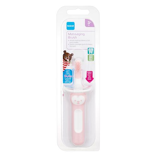 Klasický zubní kartáček MAM Baby´s Brush Massaging Brush 3m+ Pink 1 ks