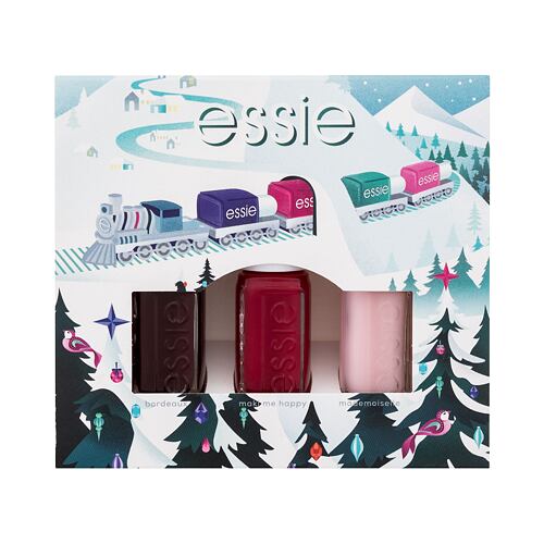 Lak na nehty Essie Nail Lacquer Christmas Mini Trio Pack 15 ml Bordeaux poškozená krabička Kazeta