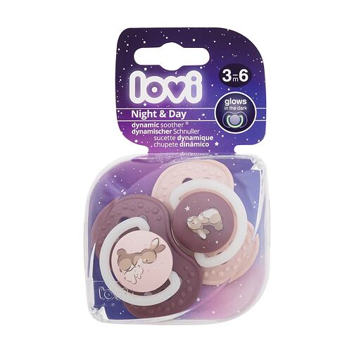 Dudlík LOVI Night & Day Dynamic Soother Girl 3-6m 2 ks