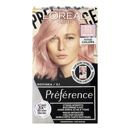 Barva na vlasy L'Oréal Paris Préférence Vivid Colors 60 ml 9.213 Rose Gold