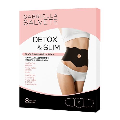 Pro zeštíhlení a zpevnění Gabriella Salvete Detox & Slim Black Slimming Belly Patch 8 ks poškozená krabička
