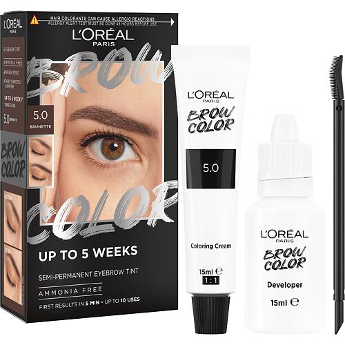Barva na obočí L'Oréal Paris Brow Color Semi-Permanent Eyebrow Tint 1 ks 5.0 Brunette