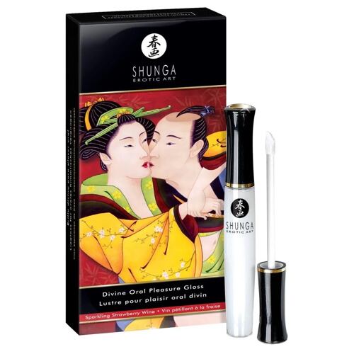 Erotická kosmetika Shunga Divine Oral Pleasure Gloss Sparkling Strawberry Wine 10 ml