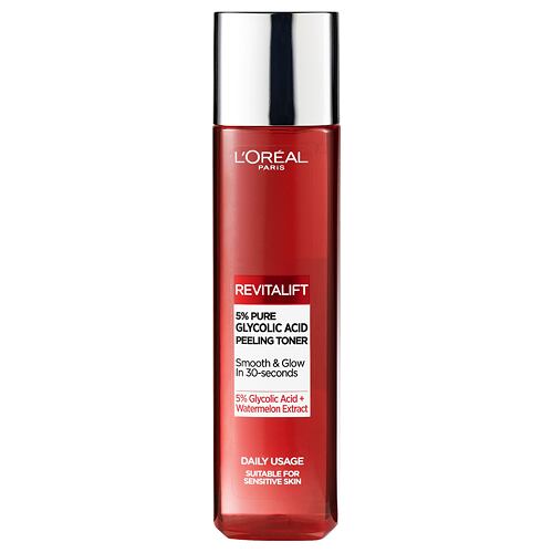 Pleťová voda a sprej L'Oréal Paris Revitalift 5% Pure Glycolic Acid Peeling Toner 180 ml