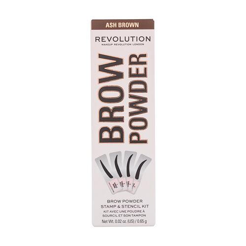 Pudr na obočí Makeup Revolution London Brow Powder Stamp & Stencil 0,65 g Ash Brown