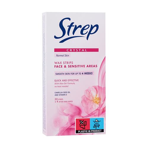 Depilační přípravek Strep Crystal Wax Strips Face & Sensitive Areas Normal Skin 20 ks