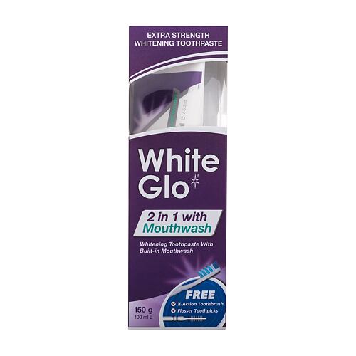 Zubní pasta White Glo 2 in 1 with Mouthwash 100 ml poškozená krabička