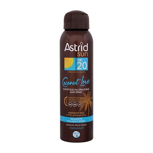 Opalovací přípravek na tělo Astrid Sun Coconut Love Dry Easy Oil Spray SPF20 150 ml poškozený flakon