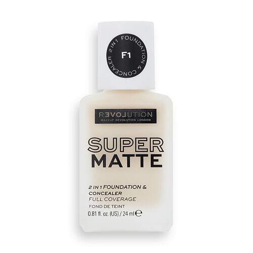 Make-up Revolution Relove Super Matte 2 in 1 Foundation & Concealer 24 ml F1