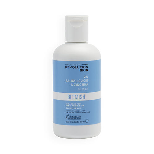 Čisticí gel Revolution Skincare Blemish 2% Salicylic Acid & Zinc BHA Cleanser 150 ml