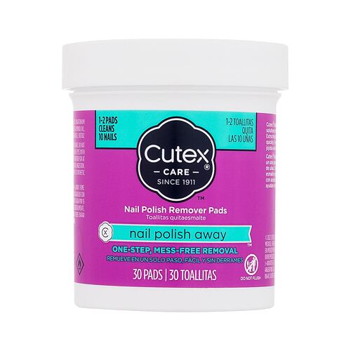 Odlakovač nehtů Cutex Nail Polish Away Nail Polish Remover Pads 30 ks