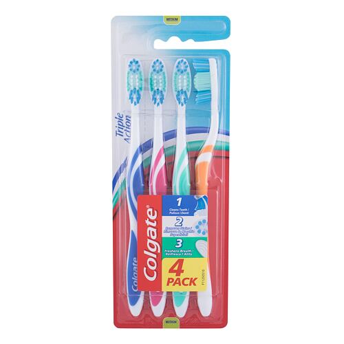 Klasický zubní kartáček Colgate Triple Action Medium 4 ks